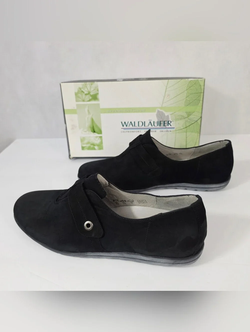 Waldläufer Hadya Black Nubuck Comfort Shoes